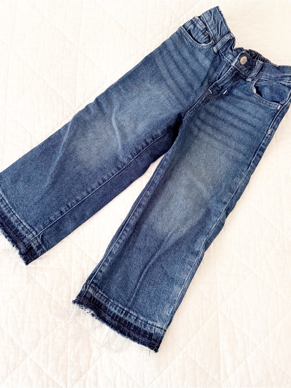 NEW GAP 4 Kids Dark Blue Denim Jeans with Raw Hem NWOT